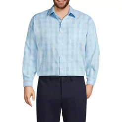 Men's Pattern No Iron Supima Pinpoint Straight Collar Dress Shirt