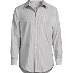 Men's Pattern No Iron Supima Pinpoint Straight Collar Dress Shirt