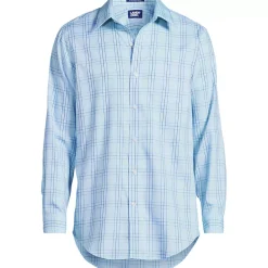 Men's Pattern No Iron Supima Pinpoint Straight Collar Dress Shirt