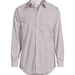 Men's Pattern No Iron Supima Pinpoint Straight Collar Dress Shirt