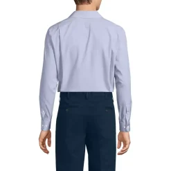 Men's Pattern No Iron Supima Pinpoint Straight Collar Dress Shirt