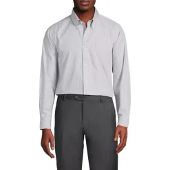 Men's Pattern No Iron Supima Pinpoint Straight Collar Dress Shirt