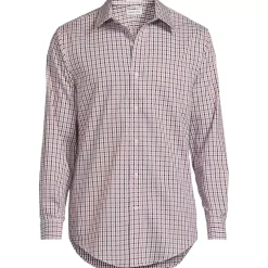 Men's Pattern No Iron Supima Pinpoint Straight Collar Dress Shirt