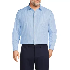 Men's Pattern No Iron Supima Pinpoint Straight Collar Dress Shirt