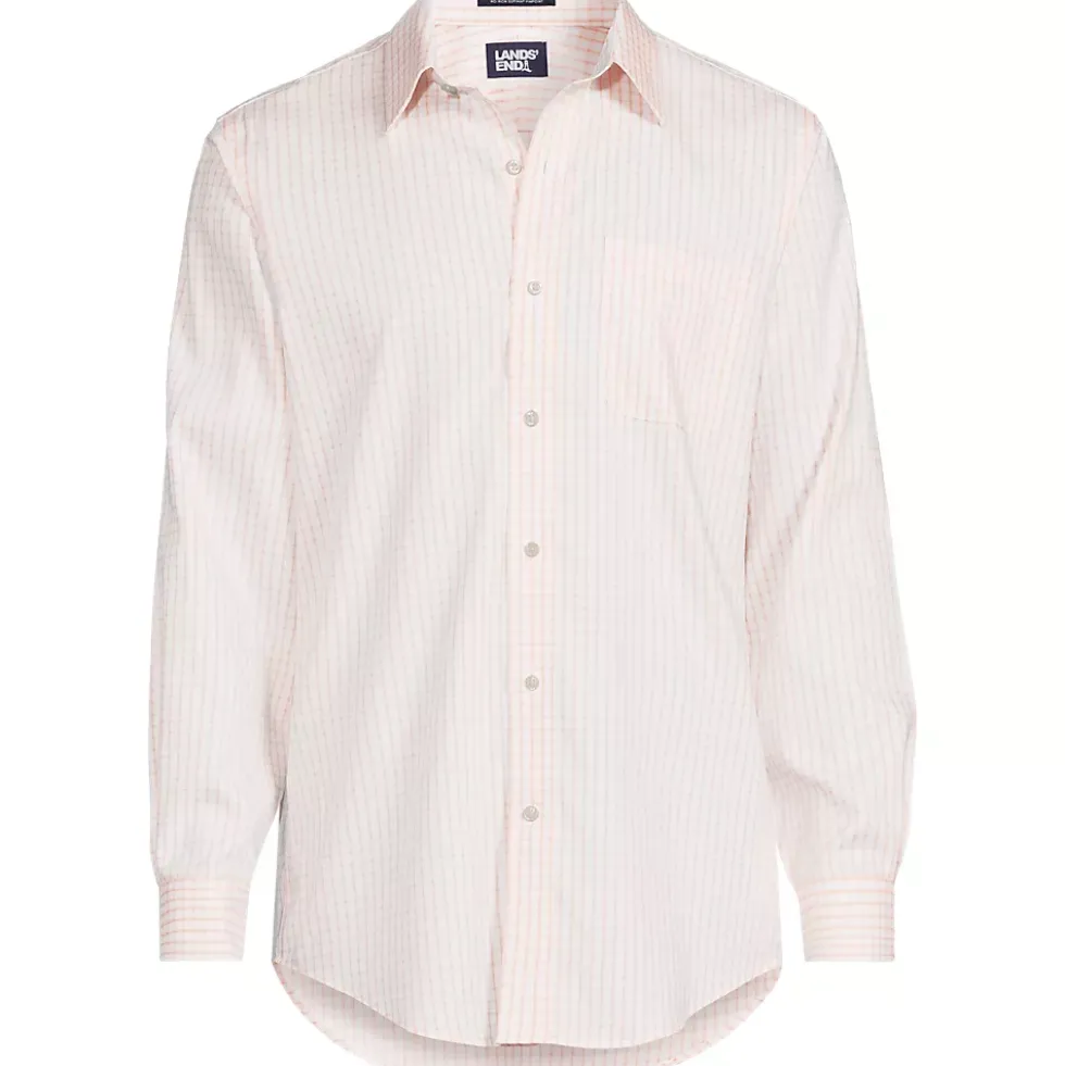 Men's Pattern No Iron Supima Pinpoint Straight Collar Dress Shirt