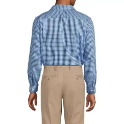 Men's Pattern No Iron Supima Pinpoint Straight Collar Dress Shirt