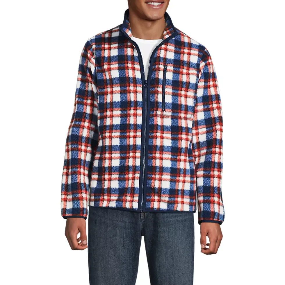 Men's Print Full Zip Sherpa Fleece Jacket