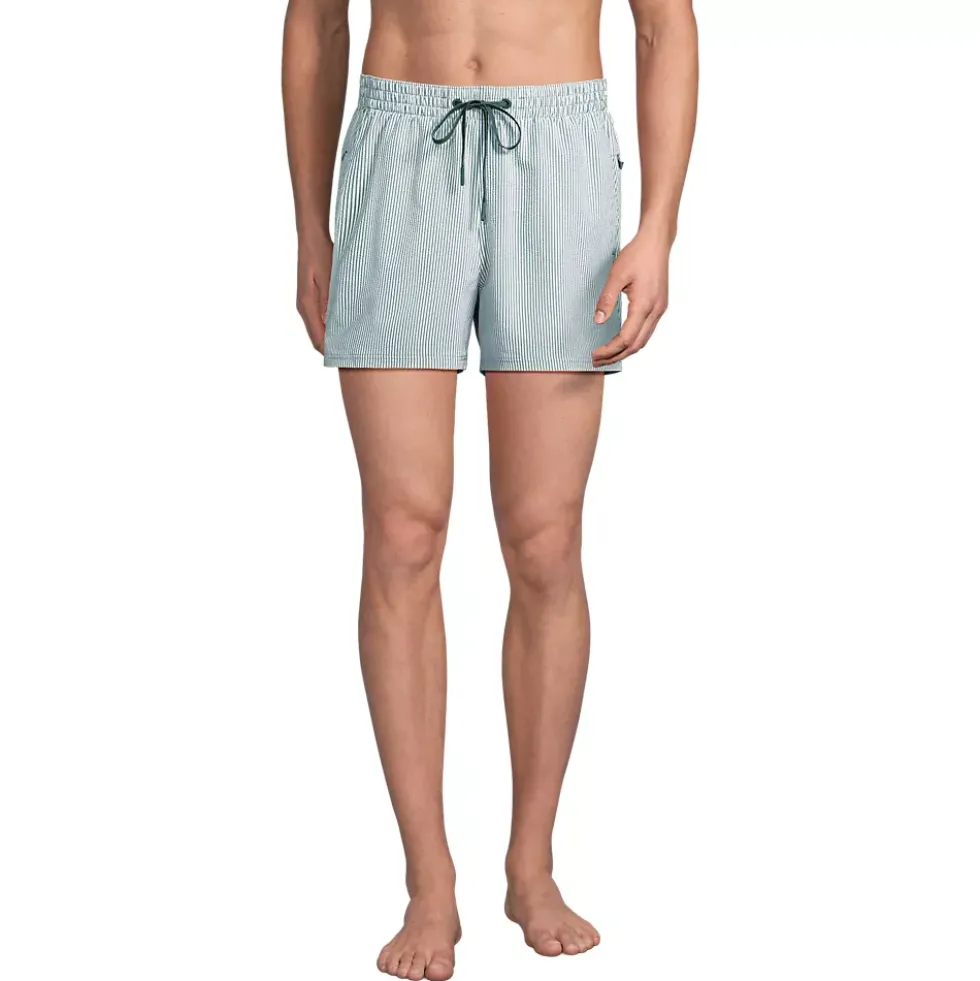 Mens 5" Seersucker Volley with Hydroliner Swim Trunk