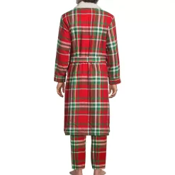 Men's Sherpa Fleece Lined Flannel Robe