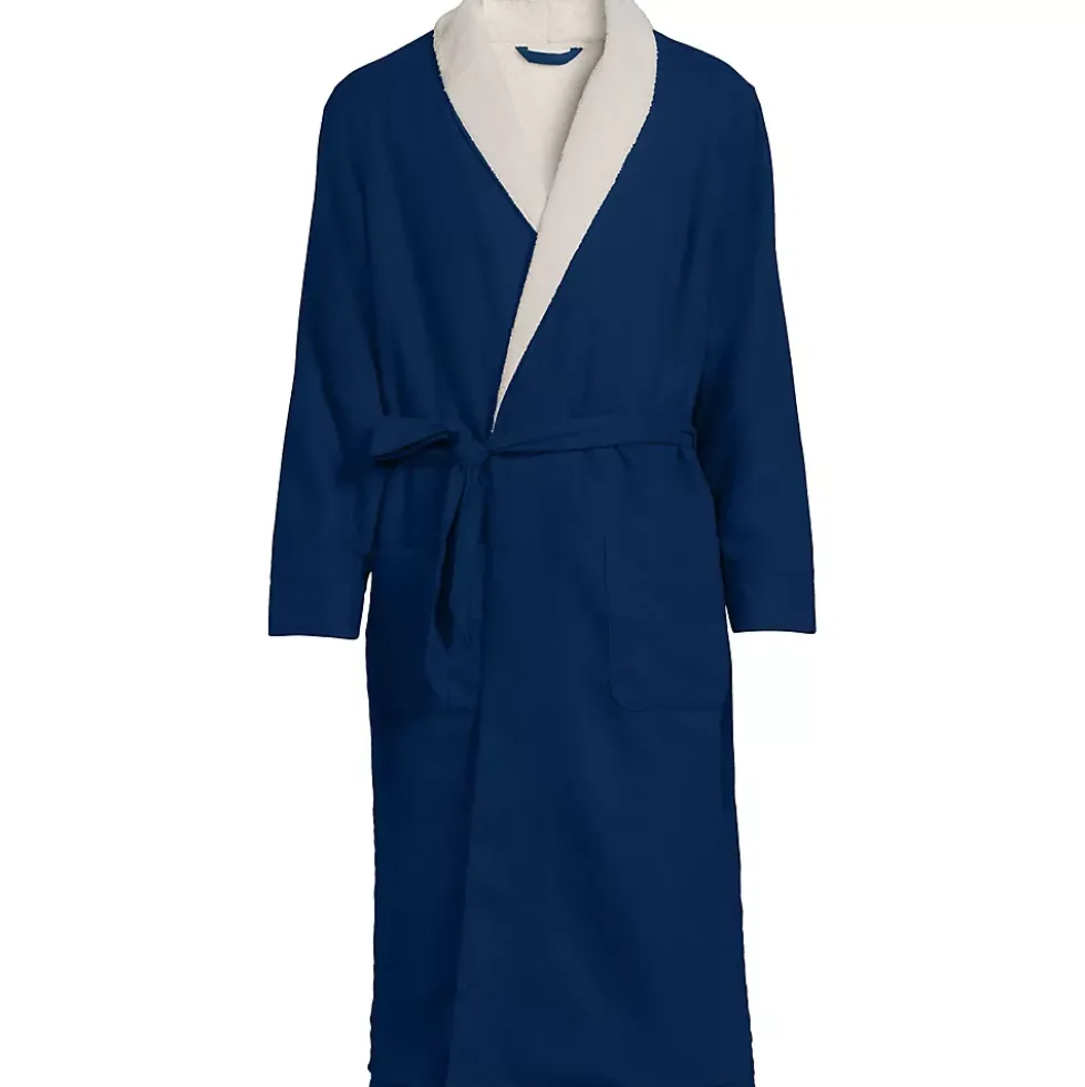 Men's Sherpa Fleece Lined Flannel Robe