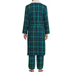 Men's Sherpa Fleece Lined Flannel Robe