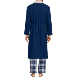 Men's Sherpa Fleece Lined Flannel Robe