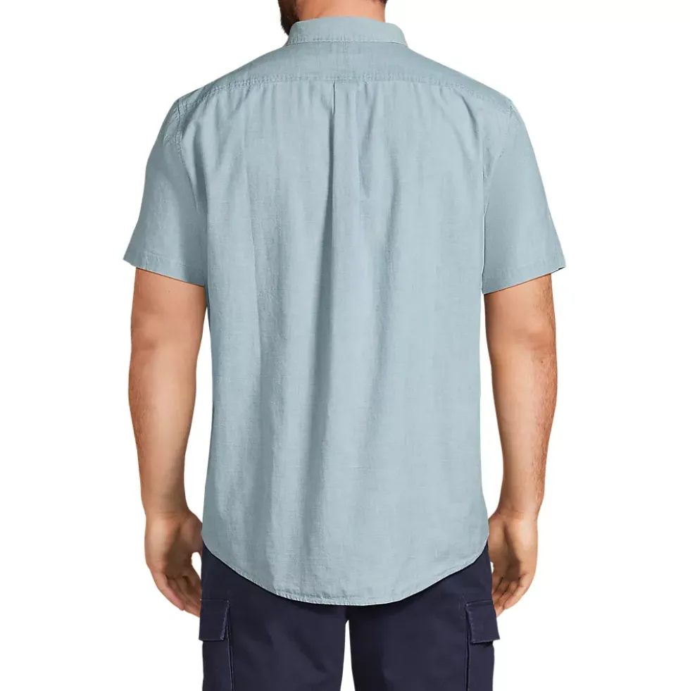 Men's Short Sleeve Button Down Chambray Shirt