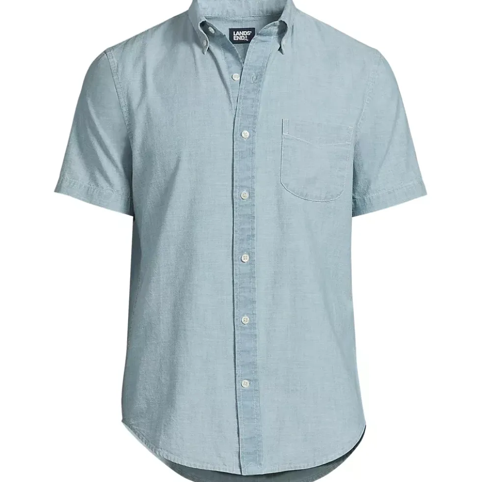 Men's Short Sleeve Button Down Chambray Shirt
