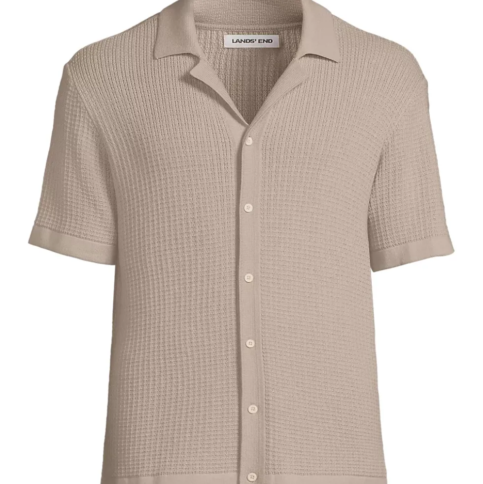 Men's Short Sleeve Camp Collar Sweater Polo
