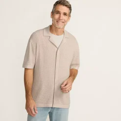 Men's Short Sleeve Camp Collar Sweater Polo