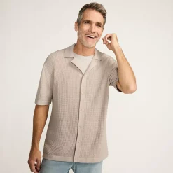 Men's Short Sleeve Camp Collar Sweater Polo