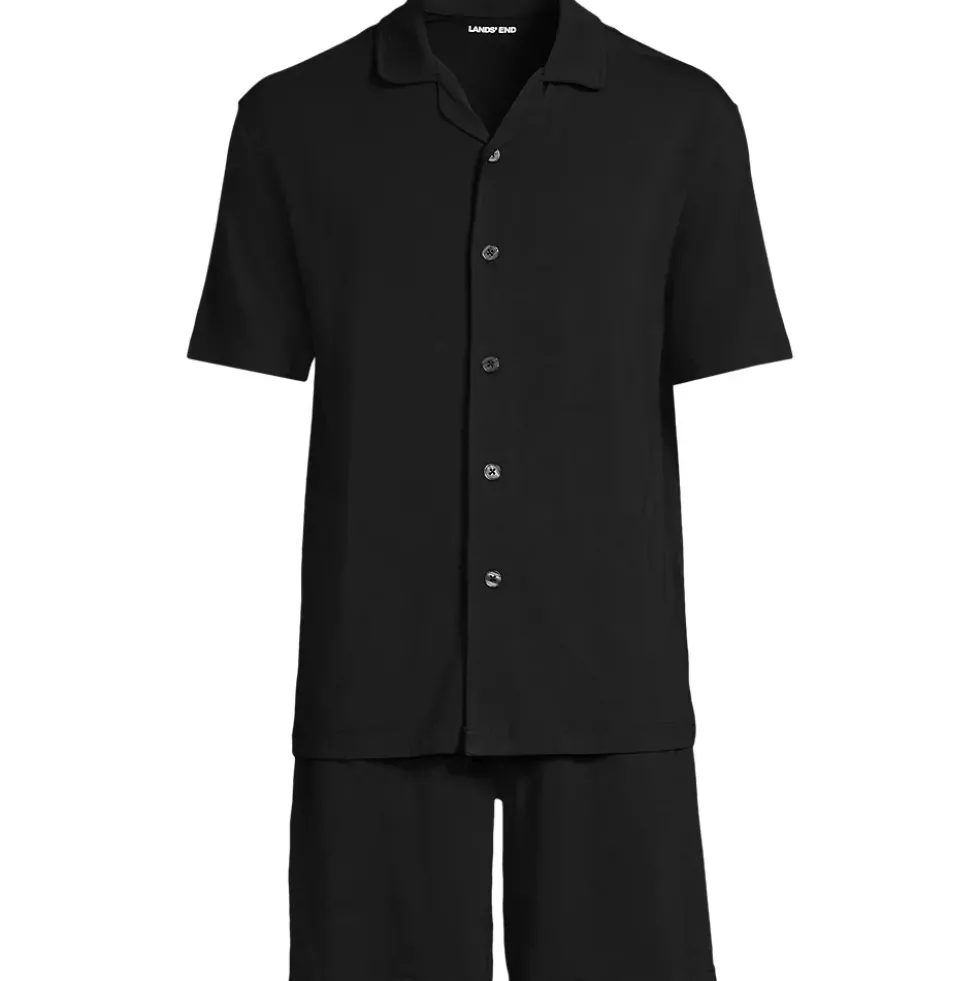 Men's Short Sleeve Cooling Knit Pajama Short Set