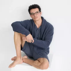 Men's Short Sleeve Cooling Knit Pajama Short Set