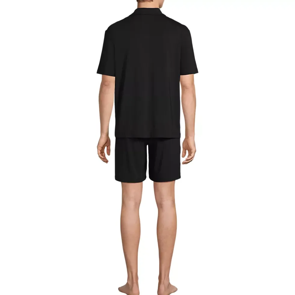 Men's Short Sleeve Cooling Knit Pajama Short Set