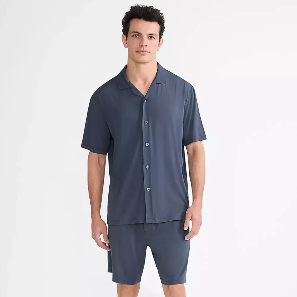 Men's Short Sleeve Cooling Knit Pajama Short Set