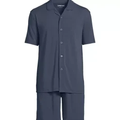 Men's Short Sleeve Cooling Knit Pajama Short Set