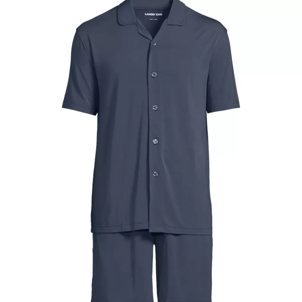 Men's Short Sleeve Cooling Knit Pajama Short Set