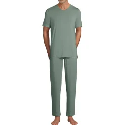 Men's Short Sleeve Cooling Knit V-Neck Pajama Set