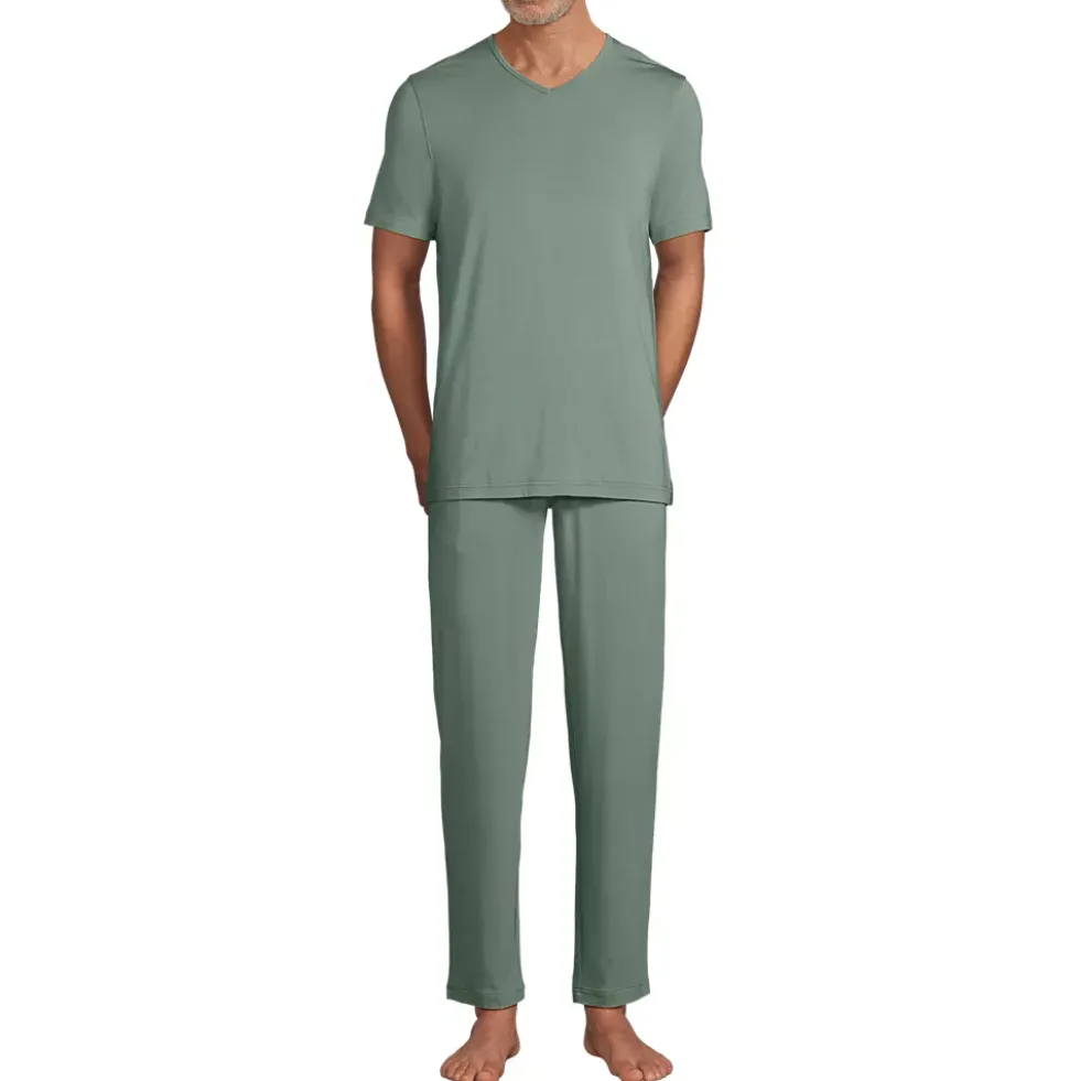 Men's Short Sleeve Cooling Knit V-Neck Pajama Set