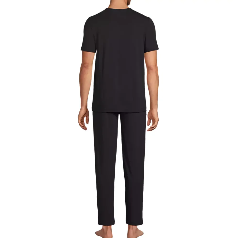Men's Short Sleeve Cooling Knit V-Neck Pajama Set