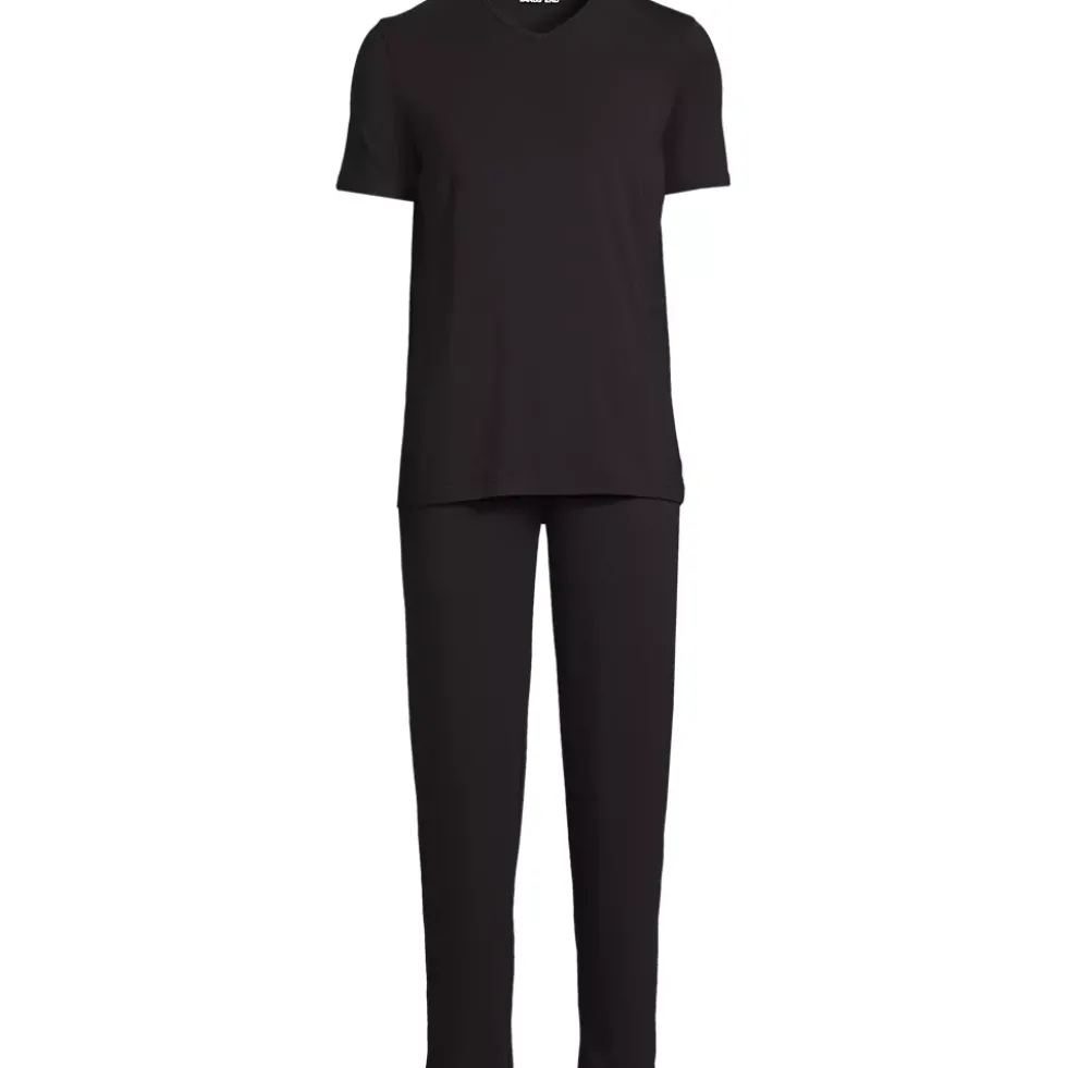 Men's Short Sleeve Cooling Knit V-Neck Pajama Set