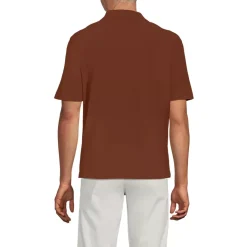Men's Short Sleeve Cotton Linen Button Through Camp Collar Shirt