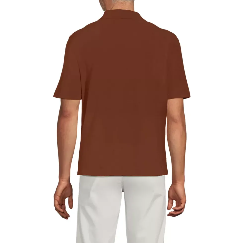 Men's Short Sleeve Cotton Linen Button Through Camp Collar Shirt