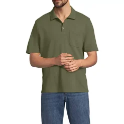 Men's Short Sleeve Cotton Linen Polo