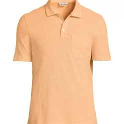 Men's Short Sleeve Cotton Linen Polo