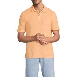 Men's Short Sleeve Cotton Linen Polo