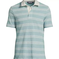 Men's Short Sleeve Cotton Linen Rugby Polo