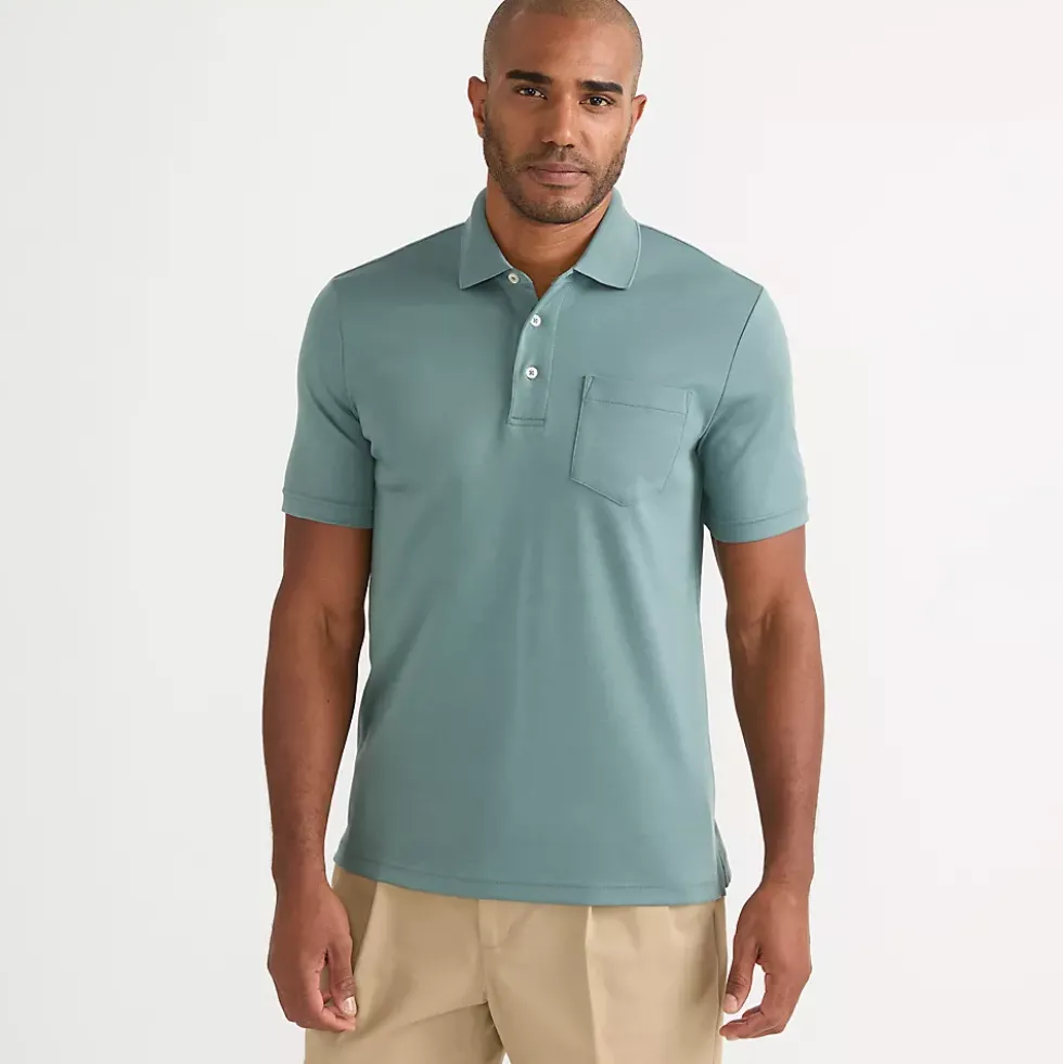 Men's Short Sleeve Cotton Supima Polo Shirt with Pocket