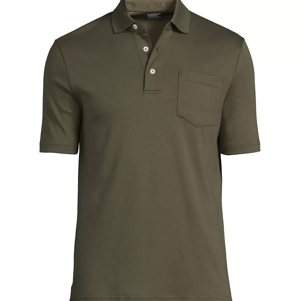 Men's Short Sleeve Cotton Supima Polo Shirt with Pocket