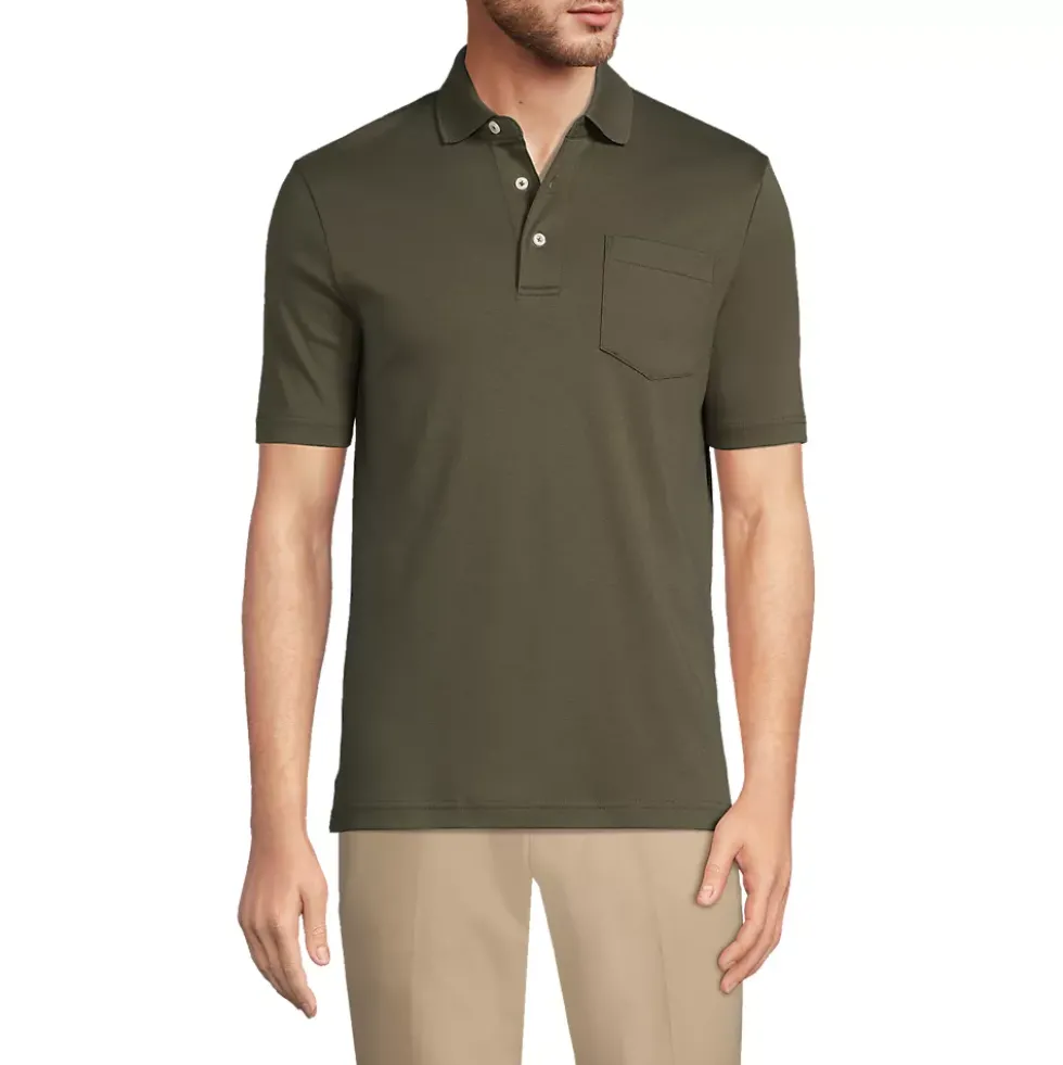 Men's Short Sleeve Cotton Supima Polo Shirt with Pocket