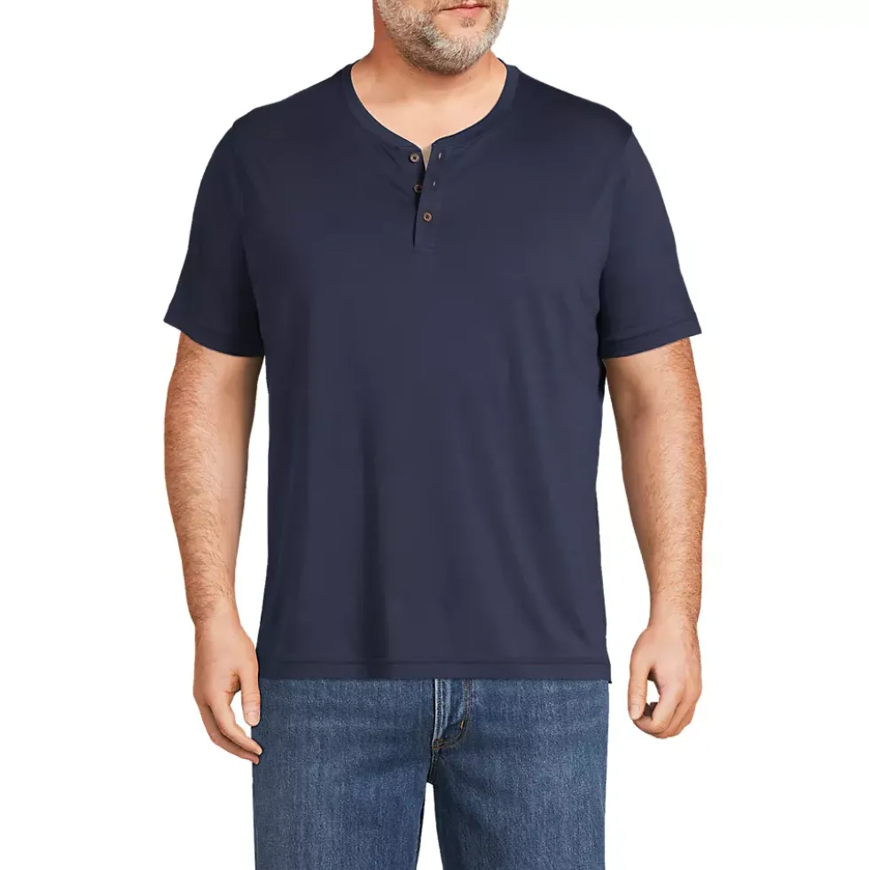 Men's Short Sleeve Cotton Supima Jersey Henley
