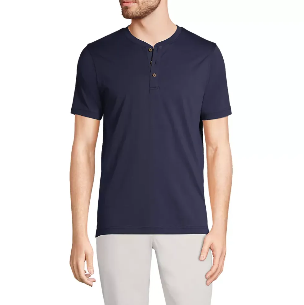 Men's Short Sleeve Cotton Supima Jersey Henley