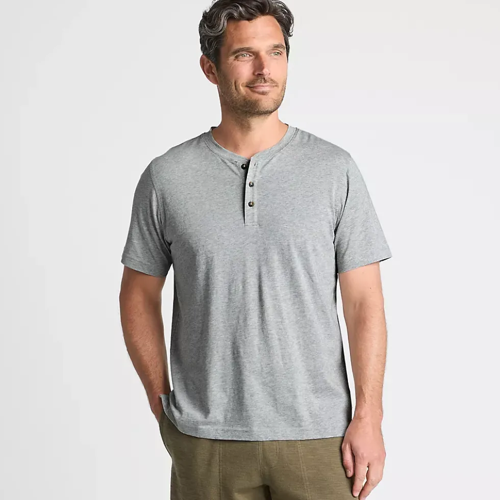 Men's Short Sleeve Cotton Supima Jersey Henley