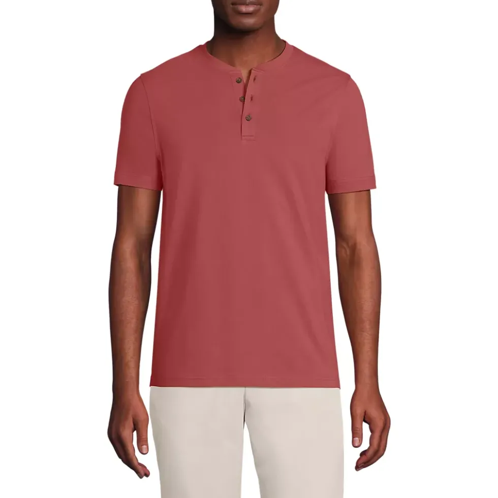 Men's Short Sleeve Cotton Supima Jersey Henley