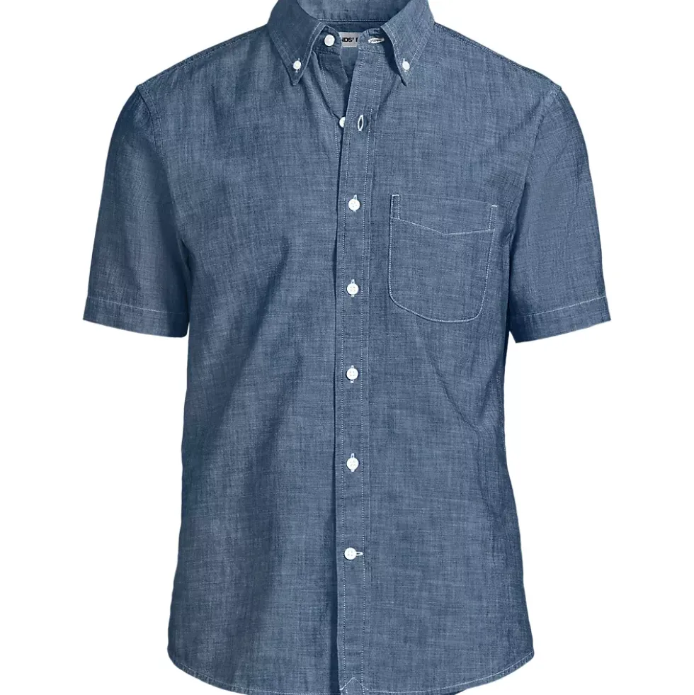 Men's Short Sleeve Easy Fit Chambray Shirt
