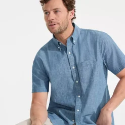 Men's Short Sleeve Easy Fit Chambray Shirt