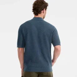 Men's Short Sleeve Fine Gauge Sweater Polo