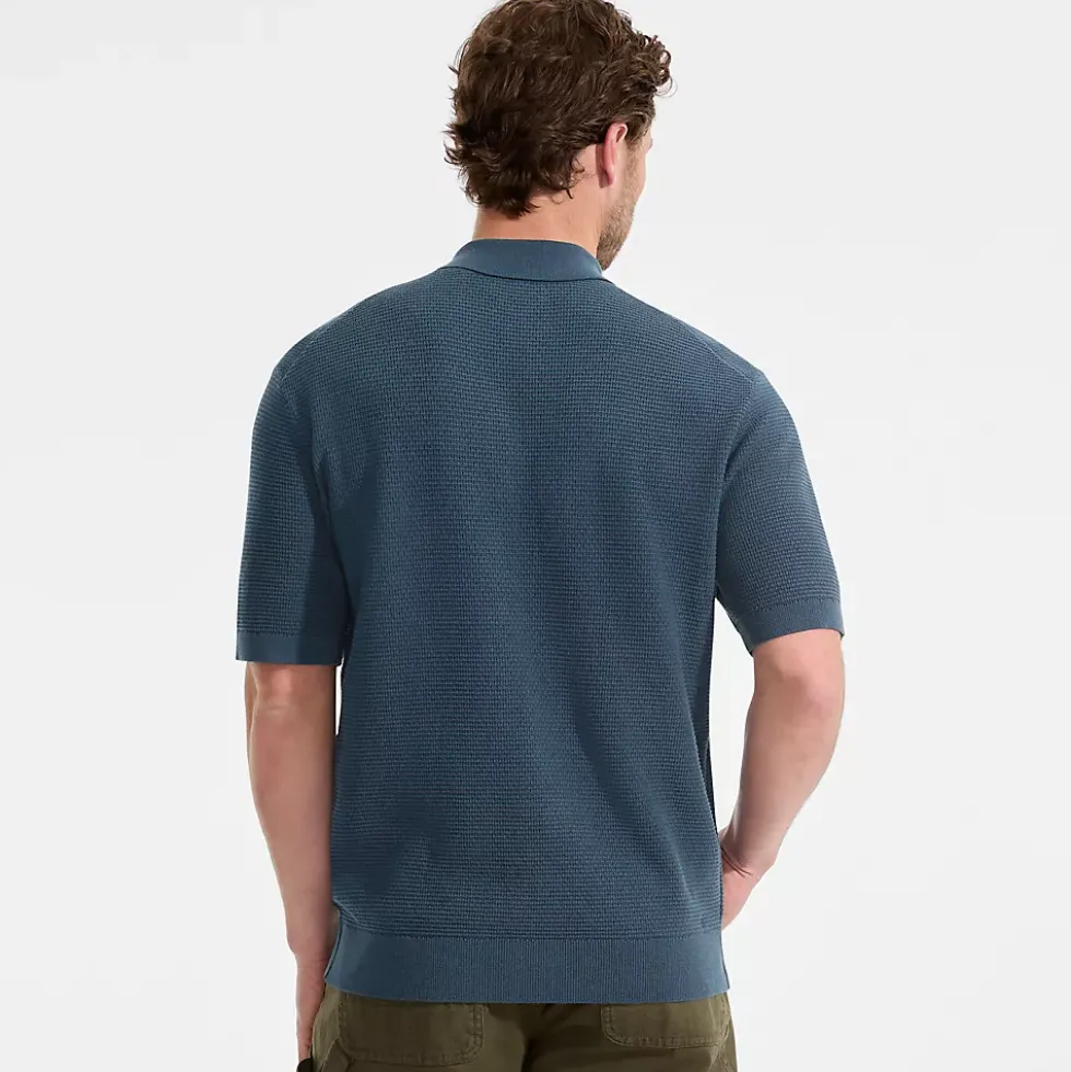 Men's Short Sleeve Fine Gauge Sweater Polo