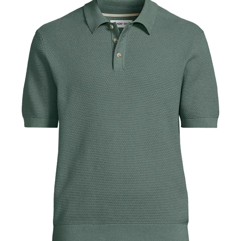 Men's Short Sleeve Fine Gauge Sweater Polo