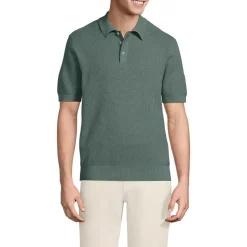 Men's Short Sleeve Fine Gauge Sweater Polo